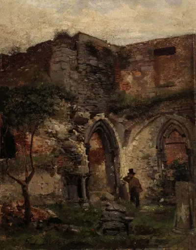 Ruinerna av Sankt Bavos kloster i Gent av Jules Breton