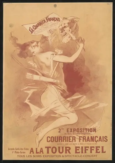2. Utställning av tusen originalteckningar från Courrier Français av Jules Chéret