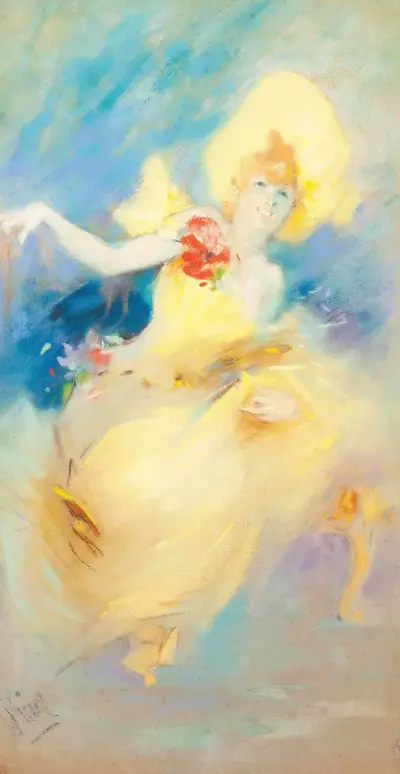 En dansande flicka av Jules Chéret