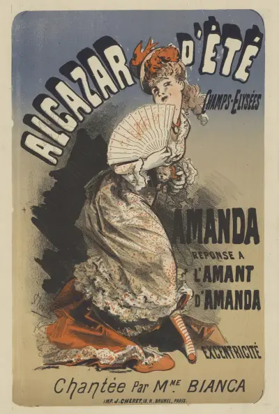 Alcazar d’Eté. L’amant d’Amanda. et Amanda, réponse à l’Amant d’Amanda av Jules Chéret