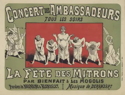 Konsert på Ambassadeurs. Varje kväll, Fête des mitrons av Bienfait & les Mogolis av Jules Chéret