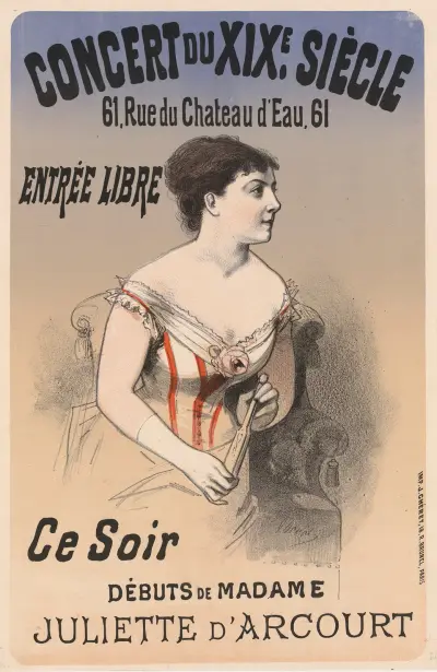 Concert du XIXè siècle… Ce soir, débuts de Madame Juliette d’Arcourt av Jules Chéret