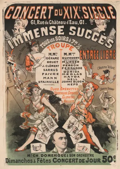 Concert du XIXe siècle… Duos, opérettes, vaudevilles, comédies clowns et ballets av Jules Chéret