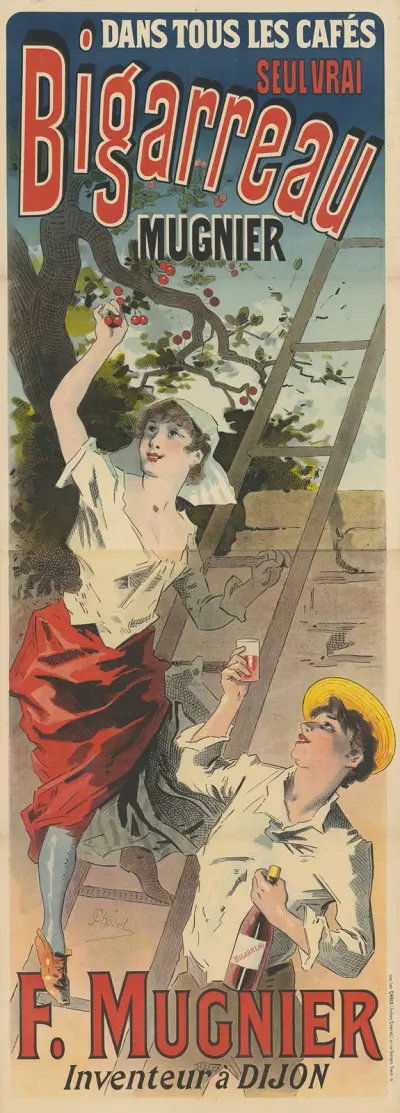 Dans tous les cafés, seul vrai, Bigarreau Mugnier. F. Mugnier, inventeur à Dijon av Jules Chéret