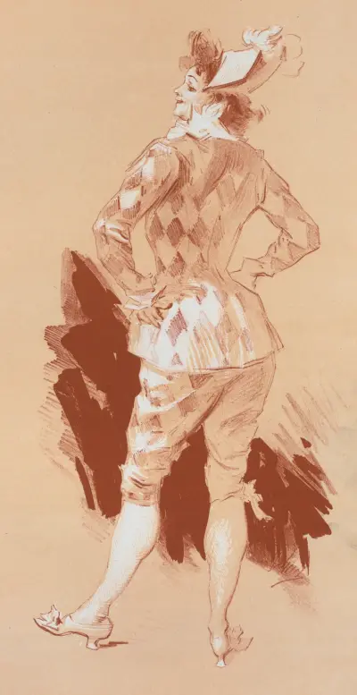 Dessin original pour la couverture des Maîtres de l’Affiche. av Jules Chéret