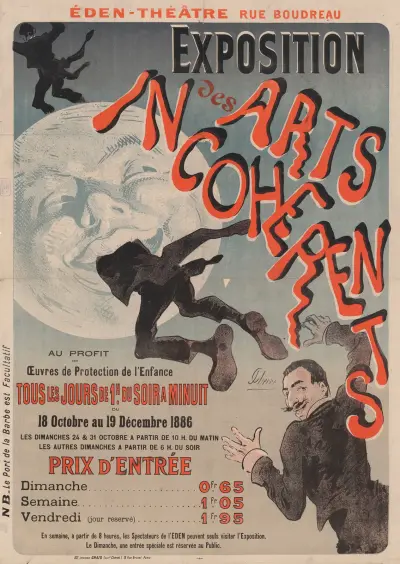 Eden-Théâtre… Exposition des arts incohérents…du 18 octobre au 19 décembre 1886 av Jules Chéret