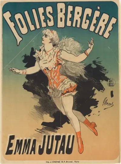 Folies Bergère… Emma Jutau av Jules Chéret