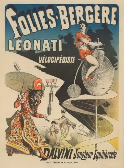Folies-Bergère. Léonati, velocipedist av Jules Chéret