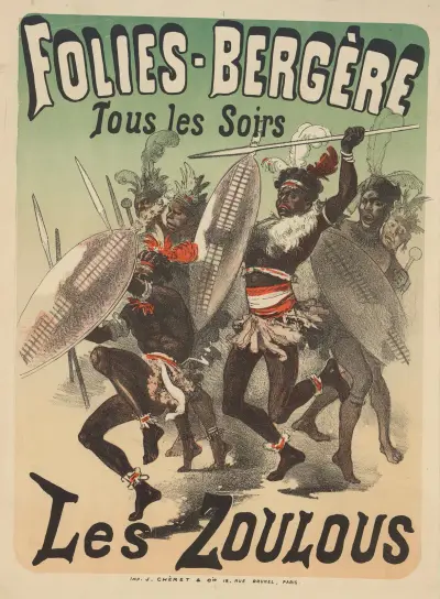 Folies Bergère. Les Zoulous av Jules Chéret