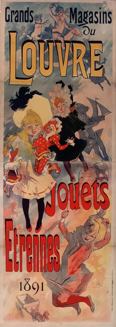 Grands magasins du Louvre. Jouets, étrennes 1891 av Jules Chéret