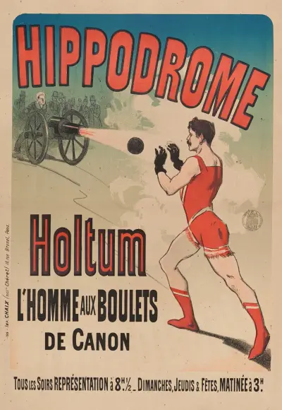 Hippodrome Holtum L’homme Aux Boulets De Canon av Jules Chéret
