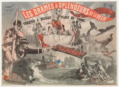 Havets dramer och prakt, på teatern A. Delille, place du Trône av Jules Chéret