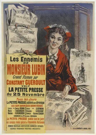 Les ennemis de Monsieur Lubin, grand roman par Constant Guéroult, Voir La Petite Presse du 25 novembre av Jules Chéret