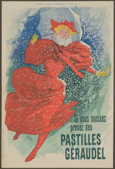 Pastiller Géraudel (Kvinna med paraply) av Jules Chéret