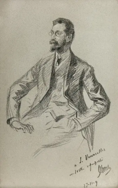 Porträtt av Louis Vauxcelles av Jules Chéret