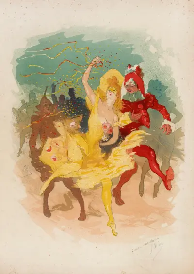 Karnevalsscen av Jules Chéret