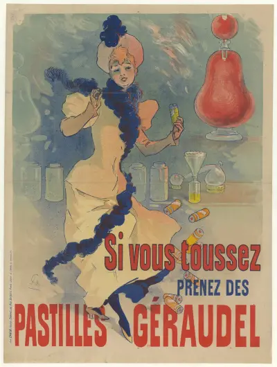 Om du hostar, ta Géraudel-pastiller av Jules Chéret