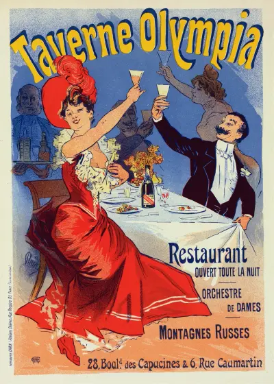 Taverne Olympia av Jules Chéret