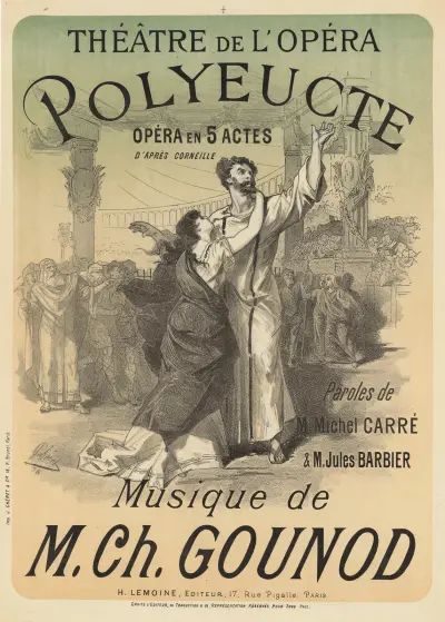 Theâtre de l’Opéra Polyeucte opéra en 5 actes d’après Corneille… musique de M. Ch. Gounod av Jules Chéret