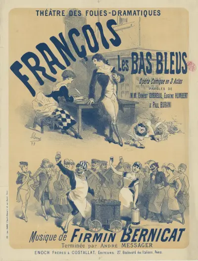 Théâtre des Folies-Dramatiques. François les Bas bleus av Jules Chéret