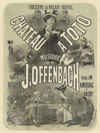 Théâtre du Palais-Royal. Château à Toto. Musique de J. Offenbach av Jules Chéret
