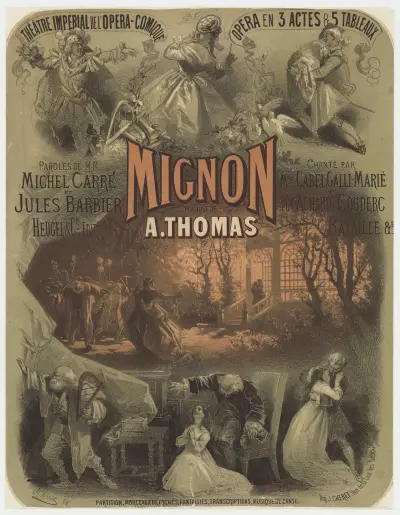 Théâtre Impérial de l’Opéra-Comique. Mignon. Opéra en trois actes et cinq tableaux. Musique de A. Thomas von Jules Chéret