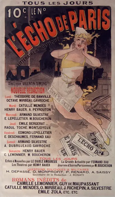 Alla dagar, 10 cent. L’Echo de Paris litterära och politiska av Jules Chéret