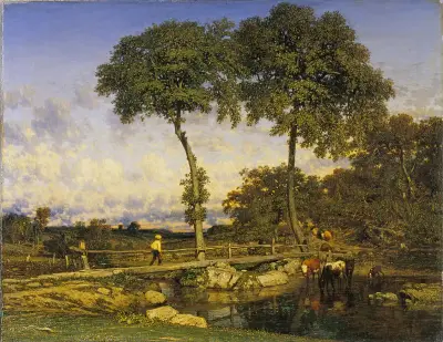 Crossing the Bridge av Jules Dupré