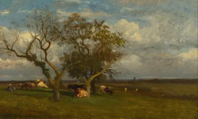 Landscape With Cows av Jules Dupré