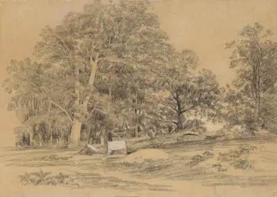 Trädlandskap av Jules Dupré