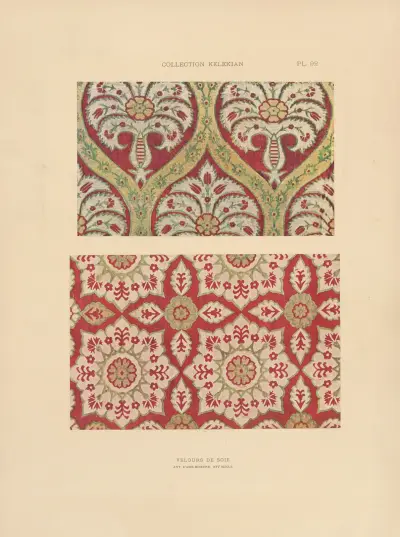 Kelekian-samlingen; orientaliska och venetianska tyger och mattor, plansch 092 av Jules Guiffrey