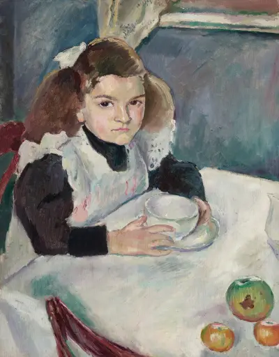 Bucia Pincas à son petit déjeuner av Jules Pascin