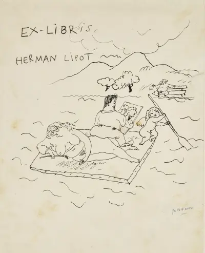 Ex-libris av Jules Pascin