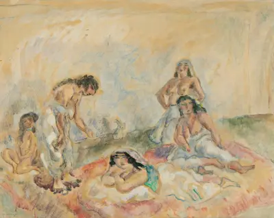 Kvinnor i salongen av Jules Pascin