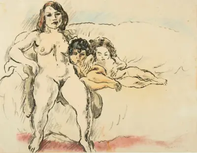 Kvinnor och barn av Jules Pascin