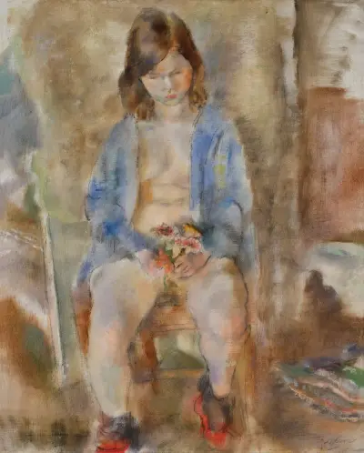 Flora aux fleurs av Jules Pascin