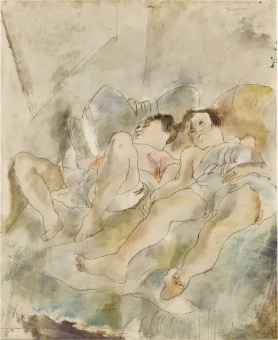 Geneviève och Loulou av Jules Pascin