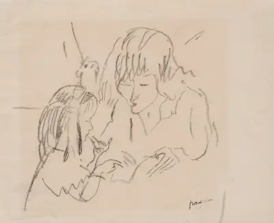 Hermine David och hennes dotter av Jules Pascin