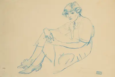 Hermine David liggande av Jules Pascin
