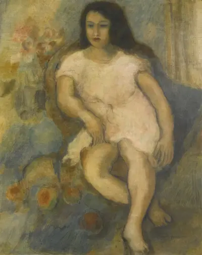Jeune femme assise av Jules Pascin