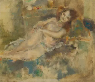 Den slumrande dansösen av Jules Pascin
