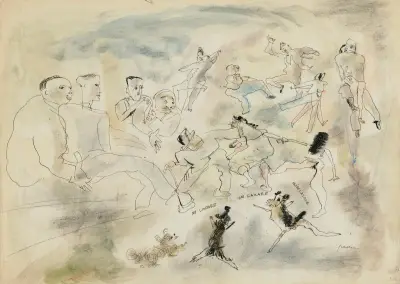 Mr Lazare, Mrs Lazare, Miss Lazare av Jules Pascin