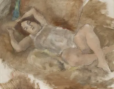 Liggande naken av Jules Pascin