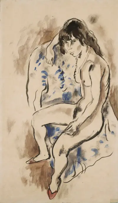 Naken sittande (Första sittningen) av Jules Pascin