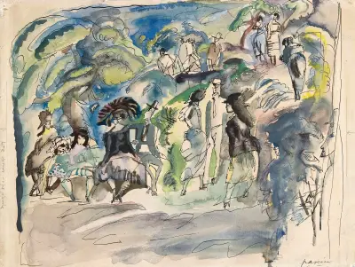 Parc à la Havanne av Jules Pascin
