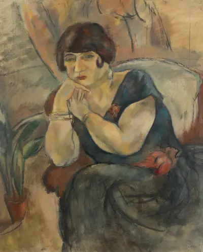 Portrait de Madame Jeanne Salmon av Jules Pascin