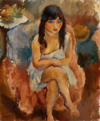 Seated Figure (Jeune fille assise) av Jules Pascin