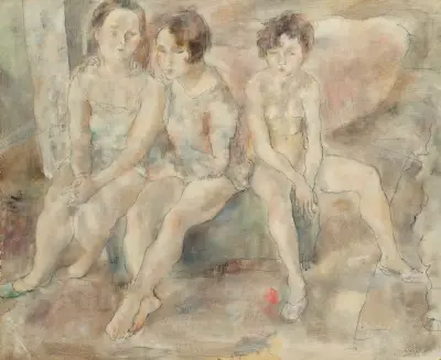 Tre unga flickor av Jules Pascin