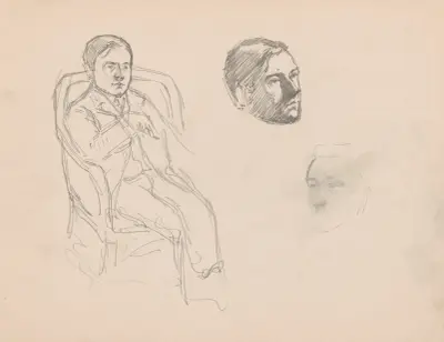 Siedzący mężczyzna i dwie głowy, Jules Schmalzigaug