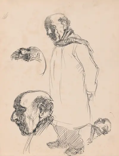 Stojący mężczyzna i dwie głowy, Jules Schmalzigaug
